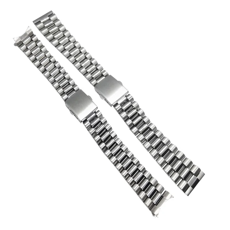 

18mm 20mm 2mm 316L Stainless Steel President Universal Straight Curved End Watch Band Strap Bracelet Fit for SKX RLX Watch