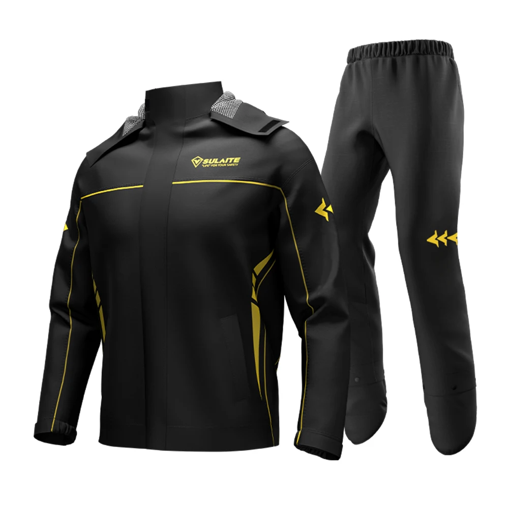SULAITE Motorcycle Raincoat Suit Waterproof Motorbike Rain Suit Reflective Strip Rain Coat Jacket Women Men Outdoor Equipment