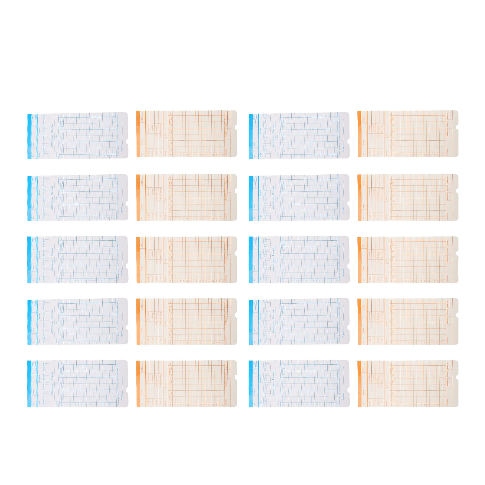 사무실용 양면 출석 카드, 100 시트, 시간 시계 창고