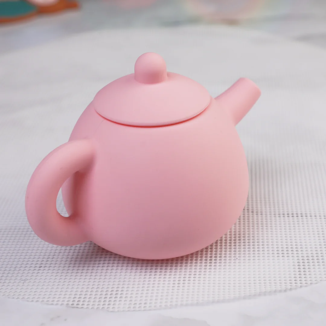 Silicone Tea Toys Pretend Play Kitchen Accessories Food Playset for Kids Role Play Game for Toddlers Girls Boys Gifts