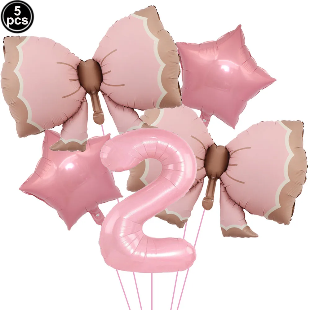 Pink Bow Party Supplies: Elegant Disposable Tableware Set