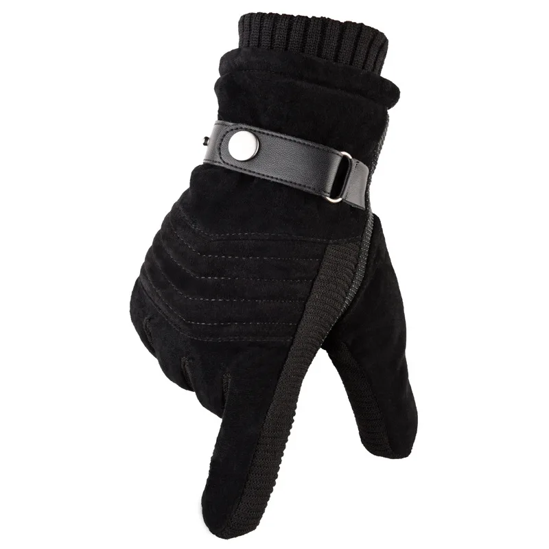 Touch Screen Winter Warm Men's Genuine Leather Casual Gloves Mittens for Men Outdoor Sport Full Finger Glove_voghion.com
