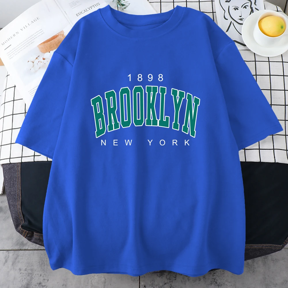 S129814e1b12b40acb815ee79330d29dfu 1898 Brooklyn New York Letter Printed Cotton T Shirts For Man Personality Street Hip Hop Clothing Oversize All-math Mens Tops