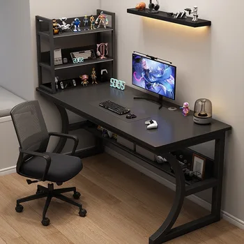 Tavolo da gioco, tavolo per computer da casa con ripiani, tavolo e sedia da ufficio, scrivania semplice, tavolo da studio per camera da letto