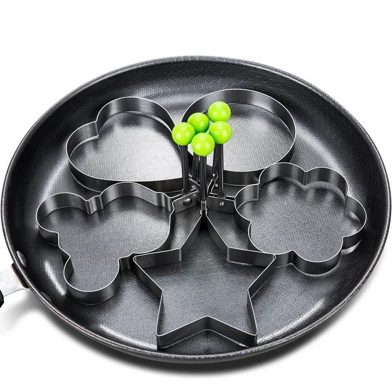 egg mold egg ring Stainless Steel 5Style Fried Egg Pancake Shaper Omelette Mold Mould Frying Egg Cooking Tools Kitchen Accessories Gadget Rings