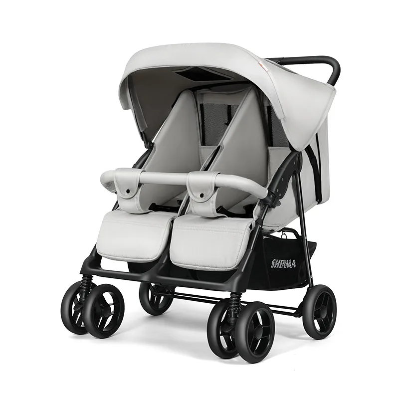 Twin Baby Stroller Foldable Portable High Angle Sitting and Lying Children’s Double Stroller Twin Baby Stroller Foldable Portable High Angle Sitting and Lying Children’s Double Stroller