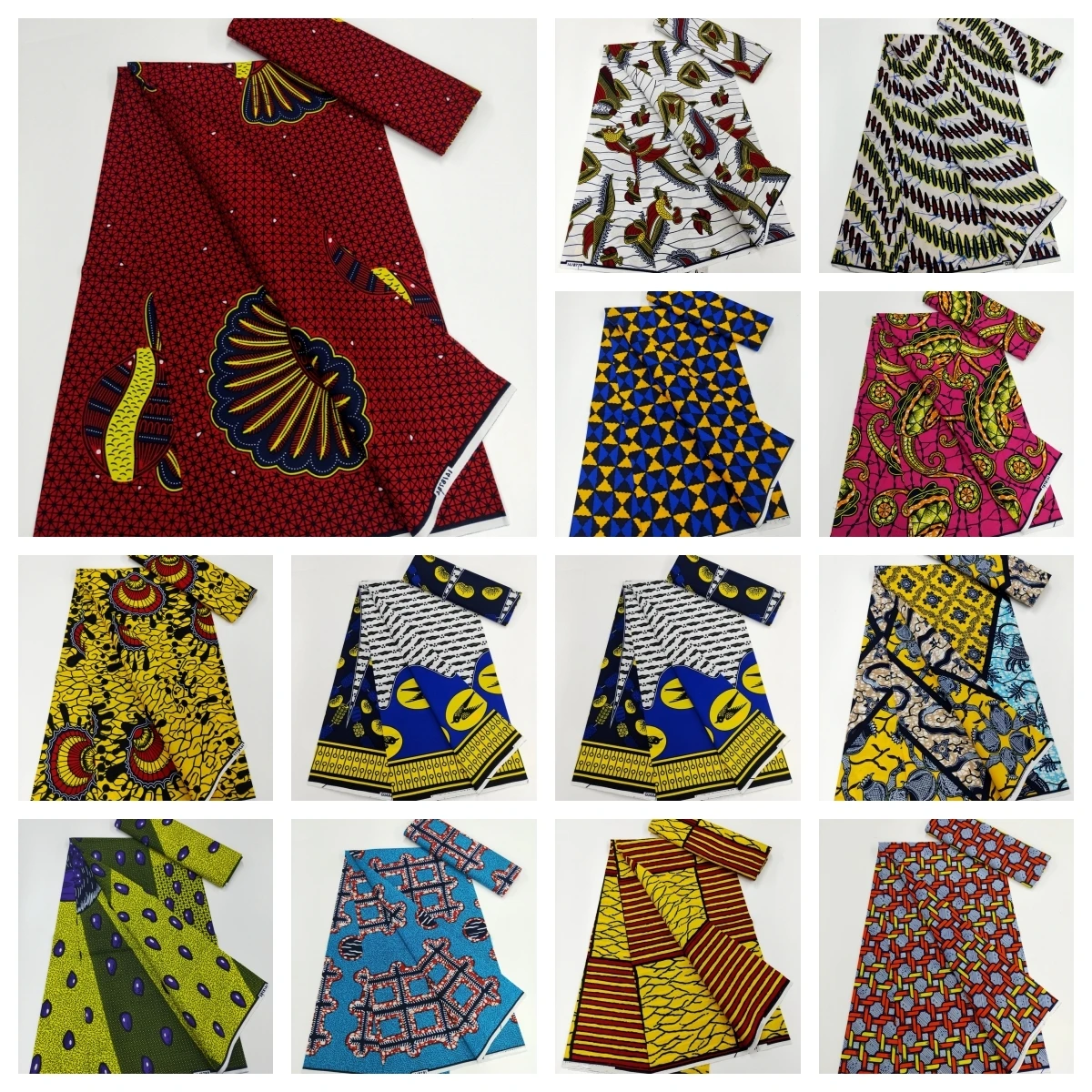 New Fashion African Real Wax Fabric 100% Cotone Nigeriano Ankara Fabric Block Prints Wax Batik Soft High Quality Women Sewing