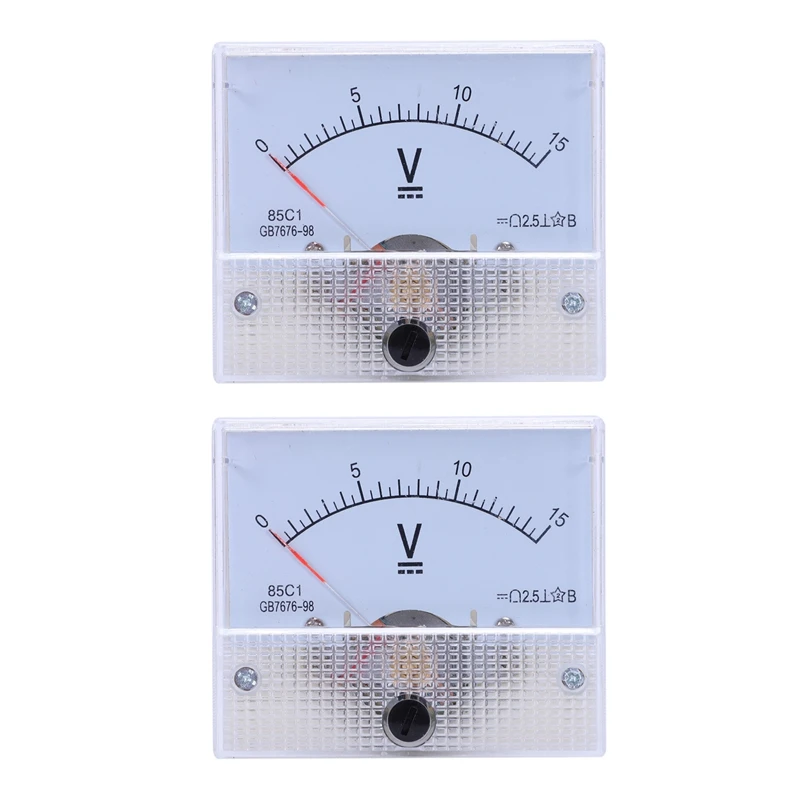 

2X 85C1 Fine Tuning Dial Analog Volt Panel Meter Gauge DC 0-15V