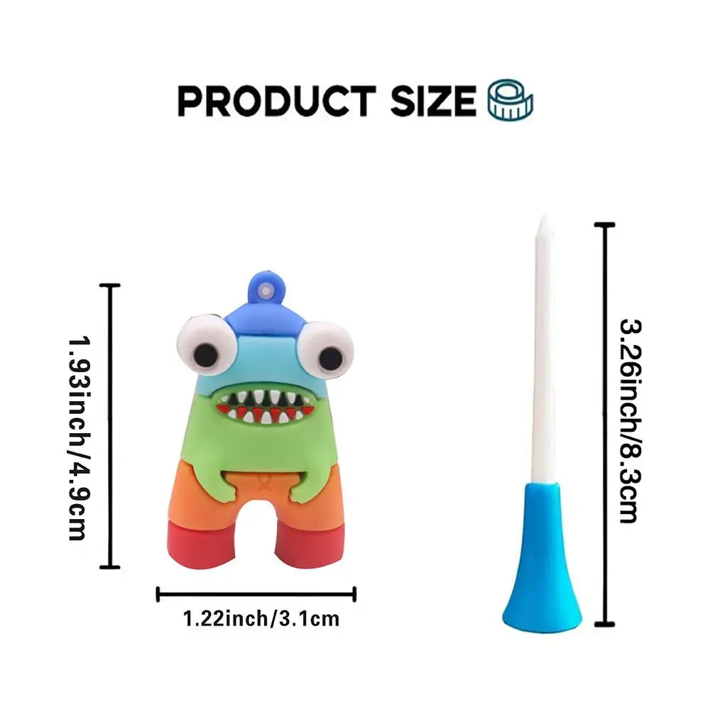 Golf Ball Holder 8.3mm Golf Ball Tees Cartoon Astronaut Golf Rubber Tees Prevent Loss of Easy To Find Golf Enthusiasts