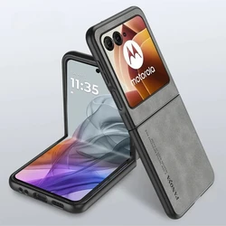Elegant PU Leather Sheepskin Matte Silicone Phone Case - Motorola Razr 2025 (GRAY)