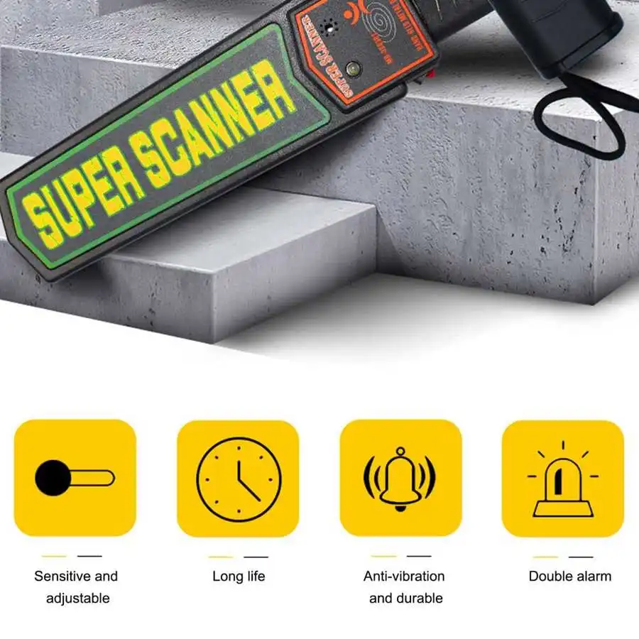 Handheld Security Metal Detector High Sensitivity Metal Detecting Detect Alarm Vibration Search Finder Tool MD3003B1