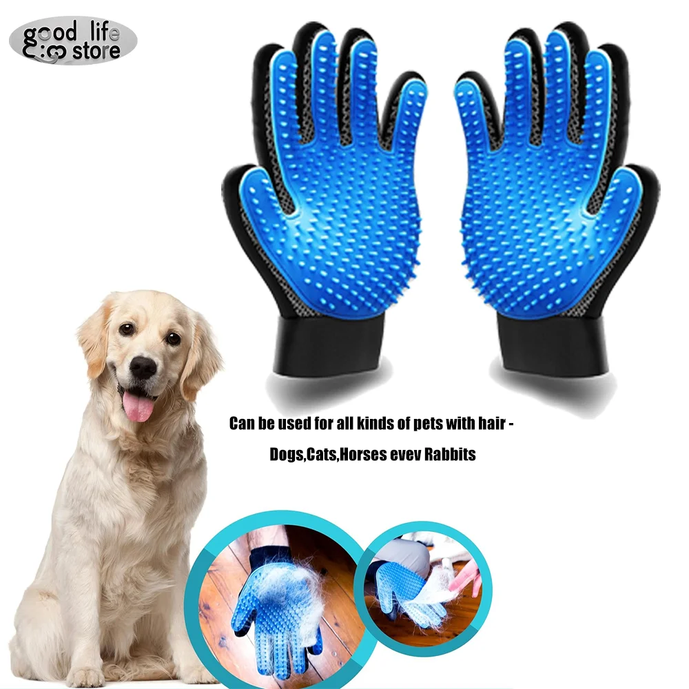 Pet Grooming Gloves Pets Hair Removal Brush Gloves Cats Dogs Horses Bath Brush Cleaning Massage Practical Pet Products pet grooming gloves pet hair remover gloves