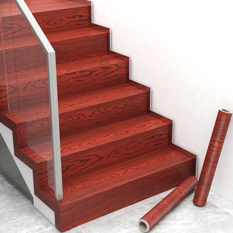 

Thick Wood Grain Floor Stickers PVC Self Adhesive Waterproof Wallpaper Tile Stickers Removable Wall Papers for Bathroom Wall
