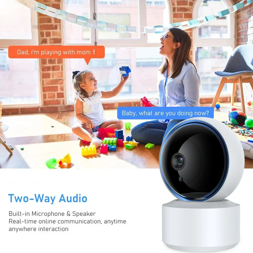 1080P HD Wifi PTZ IP Camera Baby Monitor Night Vision Motion Detect Video Security Cameras With 1800mAh UPS Battery Backup Power 5