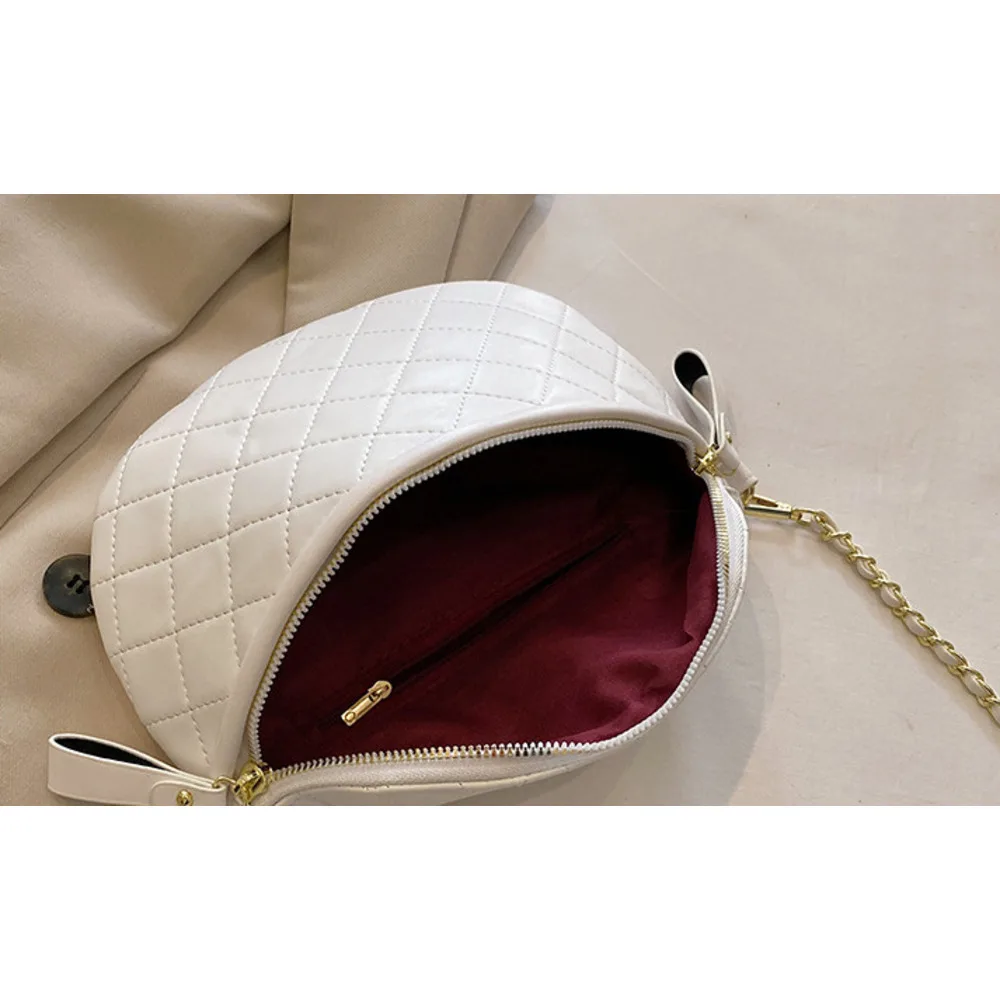 Fashion waist bag 2024 summr nw chain singl crossbody, womn's chst bag, wid shouldr strap, mobil phon coin_voghion.com