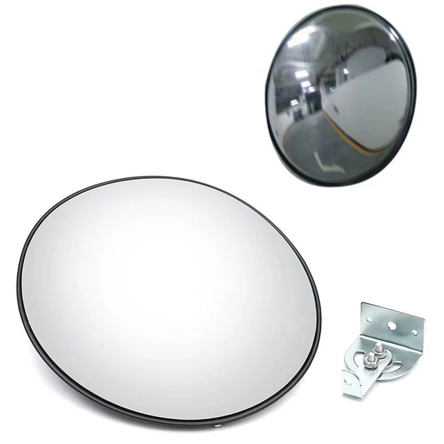  Miroir Convexe Extérieur  Miroir convexe grand angle pour angle  mort - sécurité grand angle pour coin rue, garage, parking, allée, magasin,  montage sur poteau circulaire Lietex