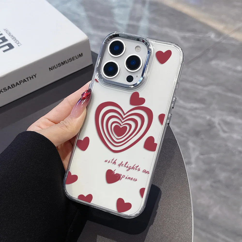 Chic Heart Leopard Graffiti Transparent Phone Case - Soft Silicone TPU Back Cover