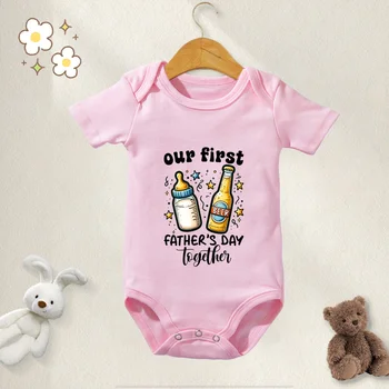 100% Cotton Baby Clothes Bodysuit Daddy I Love You Happy Fathers Day for 0 To 12 Months Newborn Short Sleeves Romper