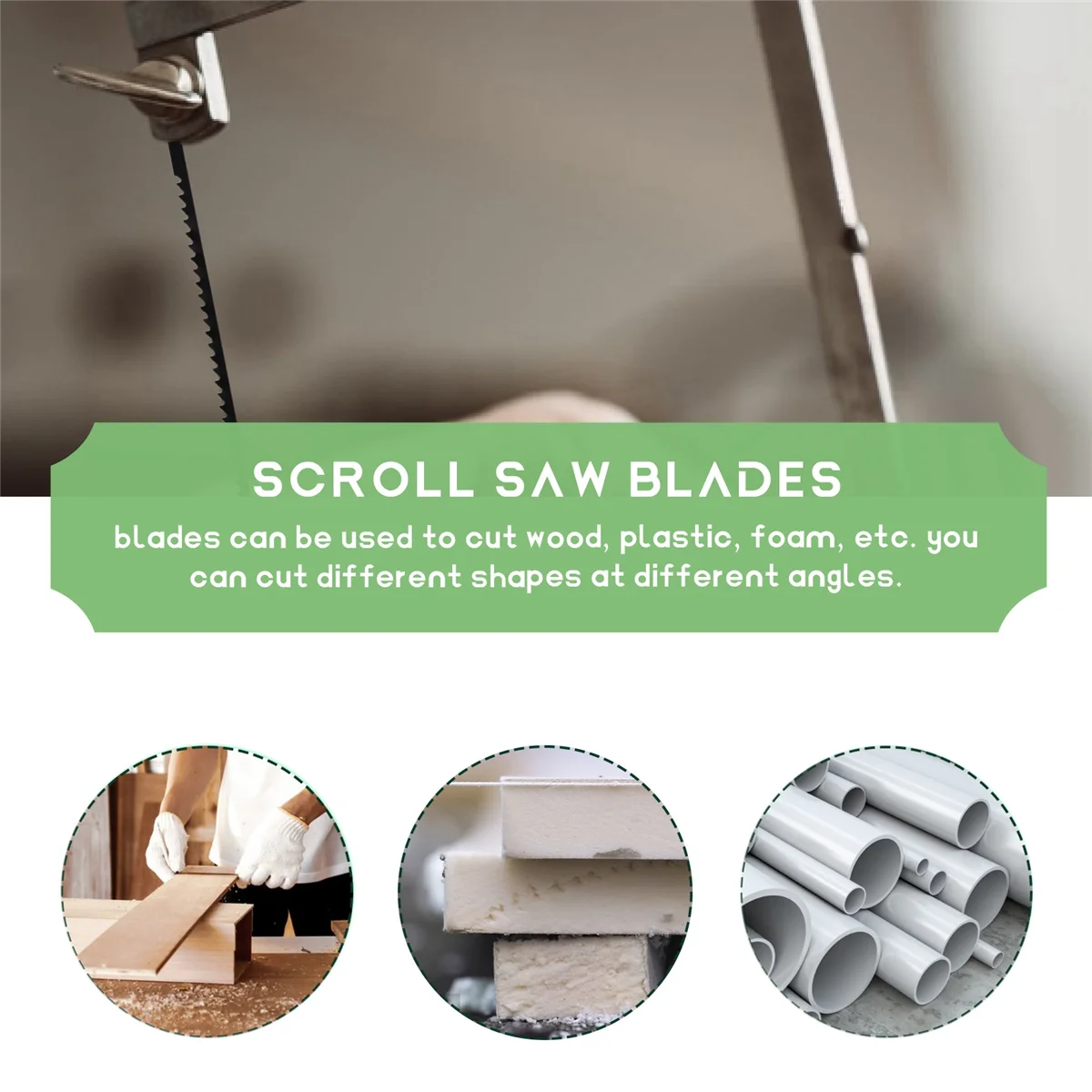 Scroll Saw Blades 127mm Carbon Steel Fretsaw Blades Cross Pin 15/18/24 Teeth Standard Fine Cut Saw 36Pcs Scroll Saw Blades