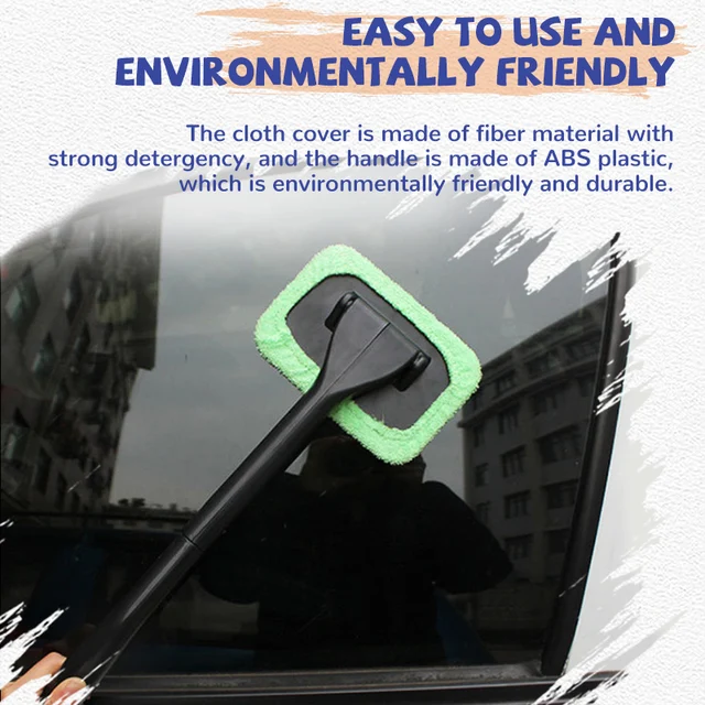 Car Window Cleaner Brush Kit Windshield Cleaning Wash Tool Inside Interior Auto Glass Wiper With Long Handle Car Accessories 4