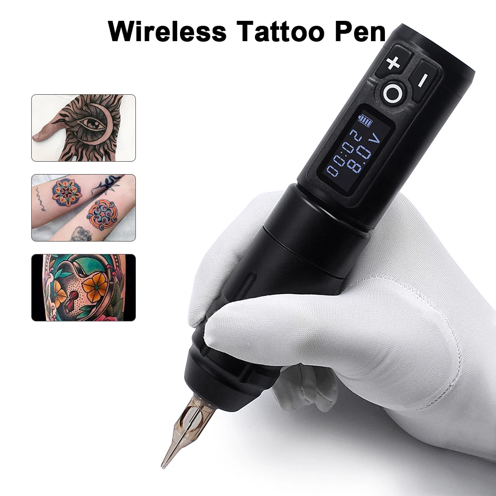 PROFESSIONAL Wormhole Wireless Tattoo Machine Kit Rotary Pen Cartridges  Needles  Inox Wind