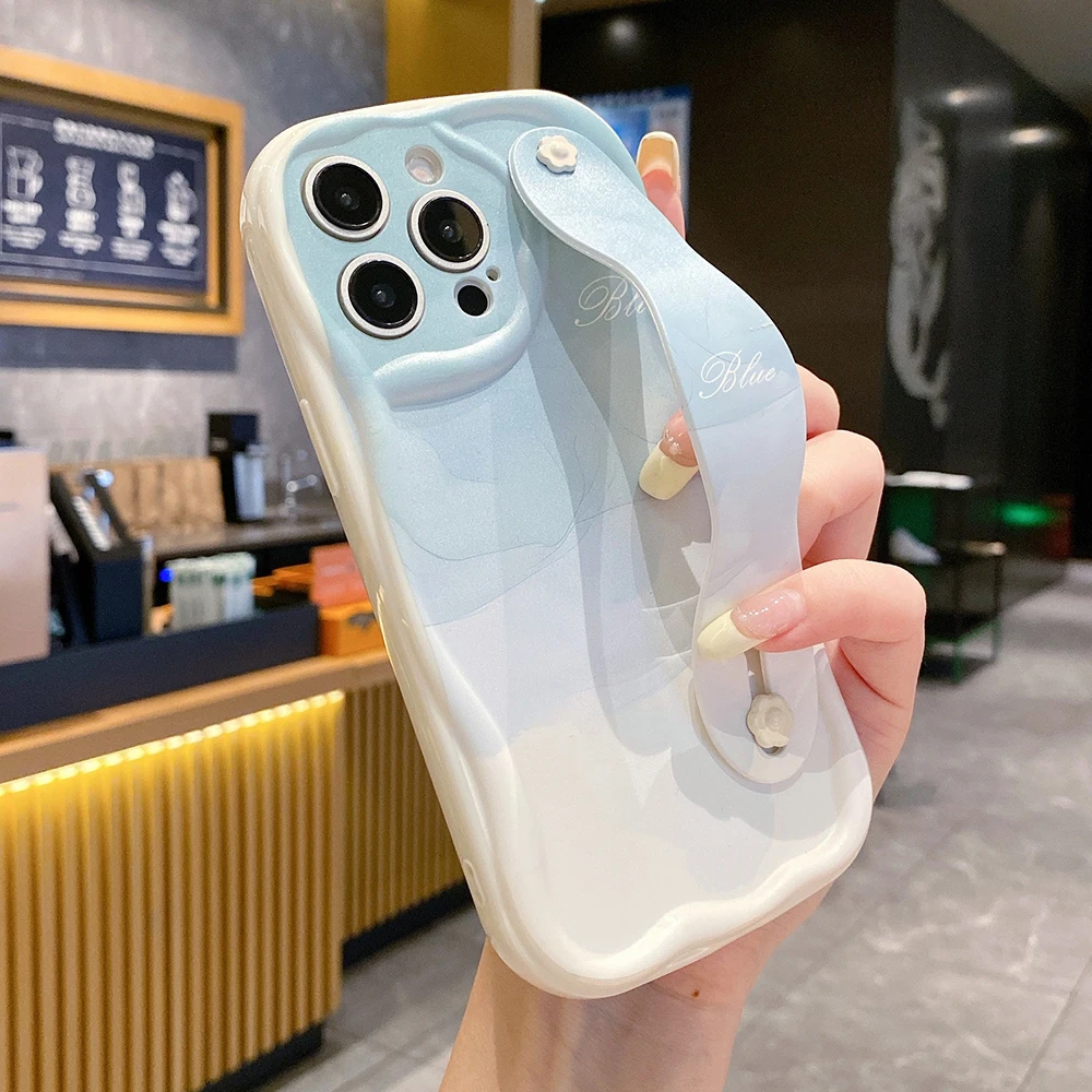 Gradient Phone Case with Wrist Strap and Holder