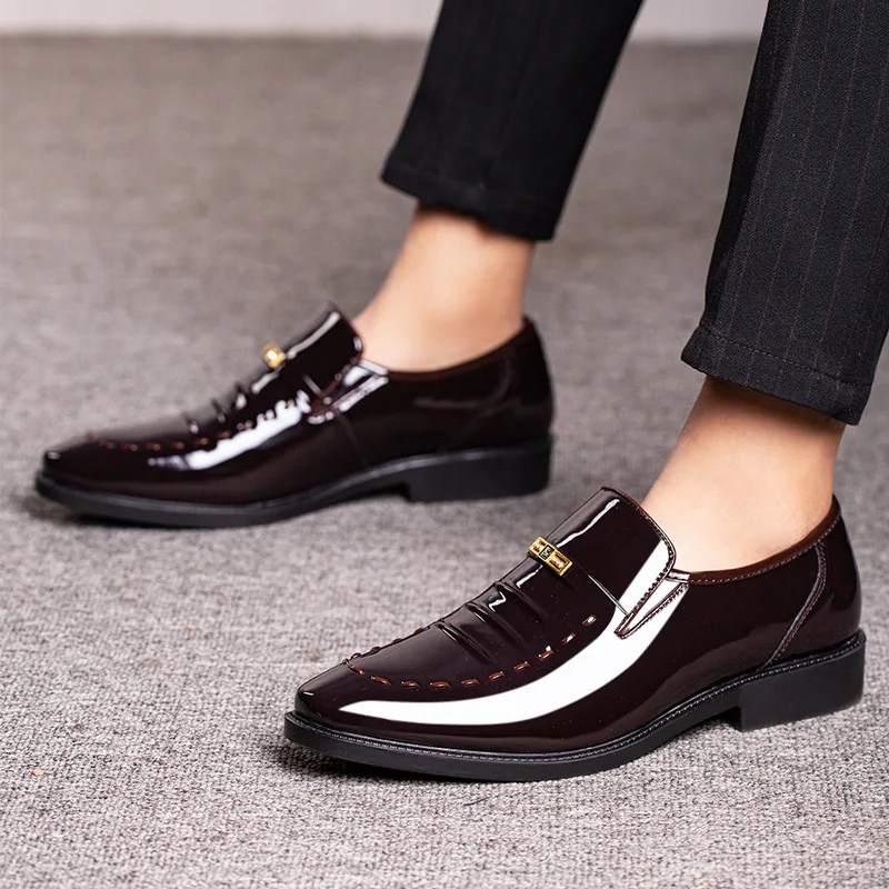 38-49 Classic Business Dress Men Shoes Formal Slip On Dress Shoes Mens Oxfords Footwear Elegent Leather For Men Loafers