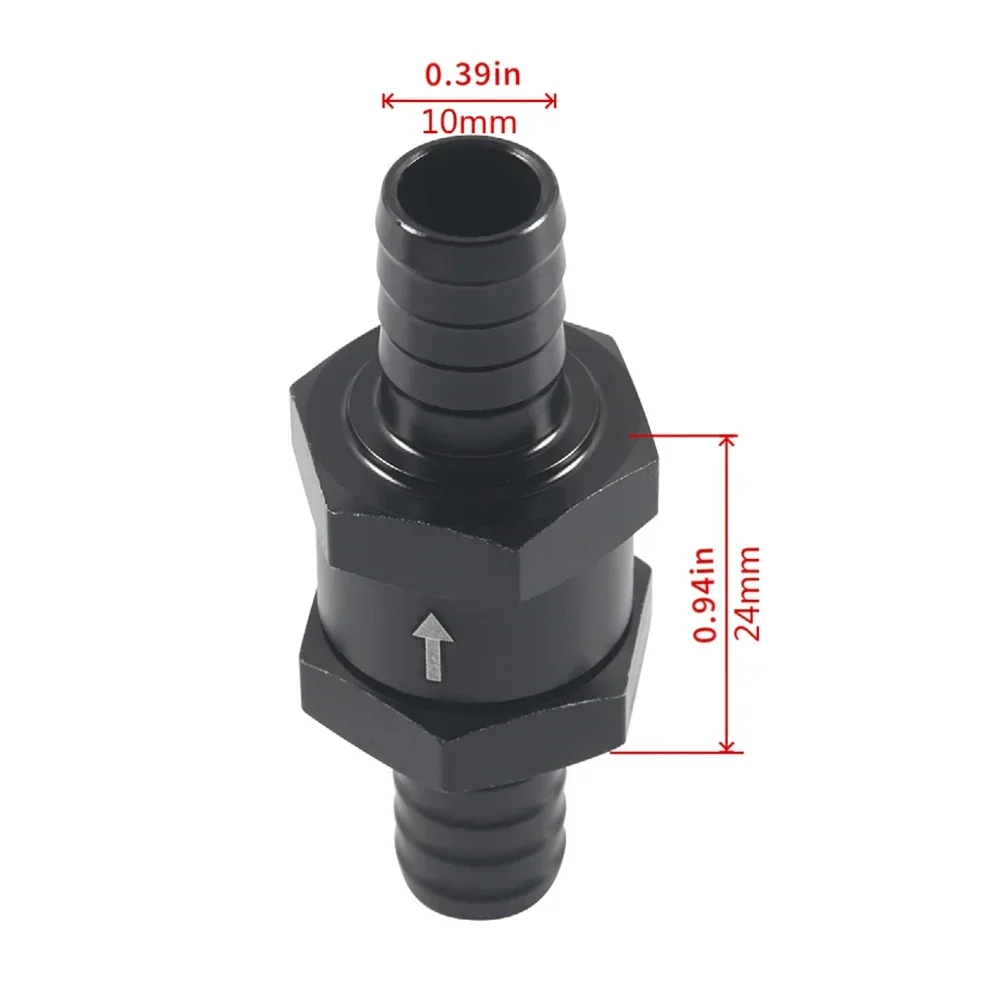 2Pcs 1/4" 5/16" 3/8" 1/2" Fuel Check Valve One Way Inline Non Return Diesel Gasoline Black 6mm 8mm 10mm 12mm OD with Hose Clamps