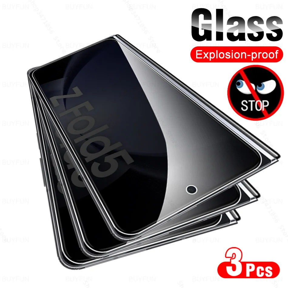 

For Samsung Galaxy Z Fold 5 Privacy Tempered Glass 3Pcs Anti-peep Screen Protector Samsang ZFold5 ZFold 5 Fold5 5G GalaxyZFold5