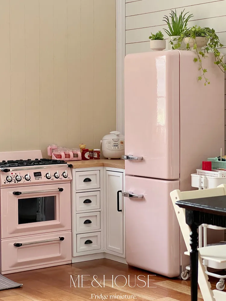 Casa Delle Bambole Frigorifero Congelatore Miniatura Cucina - Foto 3