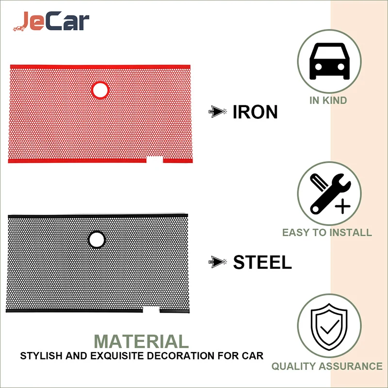 JeCar Steel Car Anti Insect Nets Mesh Bumper Grille Decor Cover With Hole  Trim For Jeep Wrangler JK 2007-2015 Inner Accessories