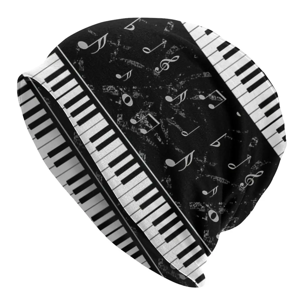 

Black And White Piano Music Pattern Beanies Pullover Cap Comfortable , Adult Men's Woman Knit Hat