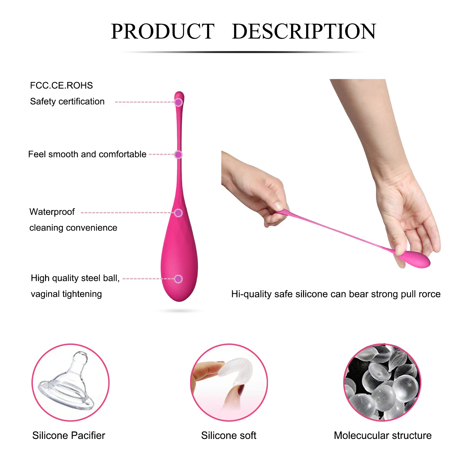 6pcs Kegel Exercise Vaginal Balls for Women Safety Silicone Geisha Ball Pelvic Floor Muscle Tightening Trainer