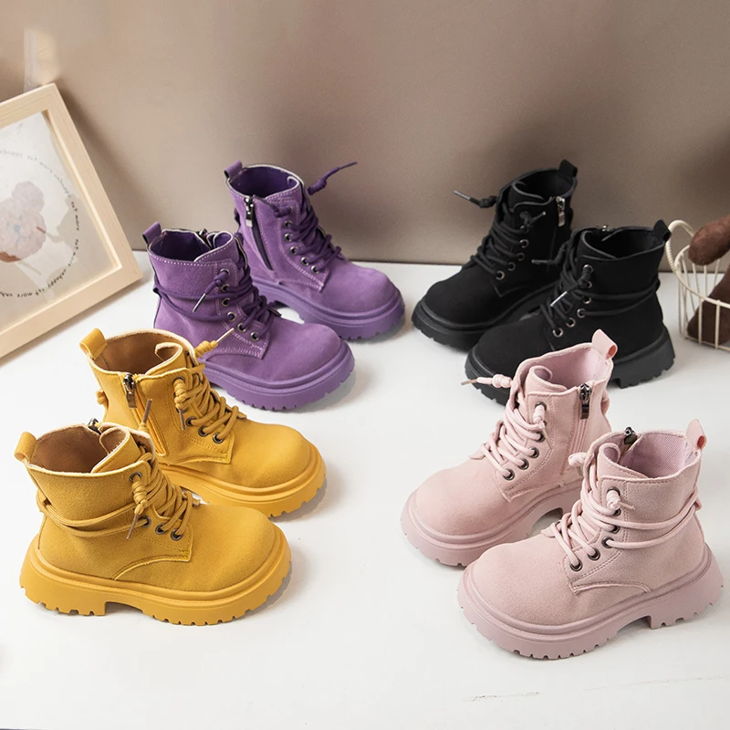 Girls Ankle Boots Soft Sole Pastel Colors Casual Toddler Boots