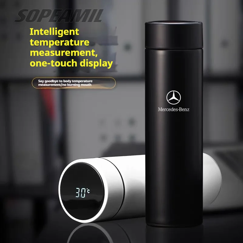 Car Vacuum Cup Thermos Mug Temperature Display Coffee Cup Mercedes