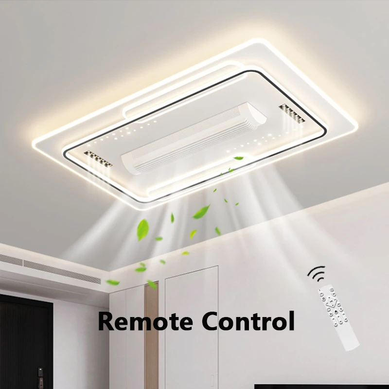 Ceiling Fan Light Indoor Living Room Modern Remote Control Iron Material LED Bladeless for Home Decoration ceiling fan,led ceiling fan lights,led fan light