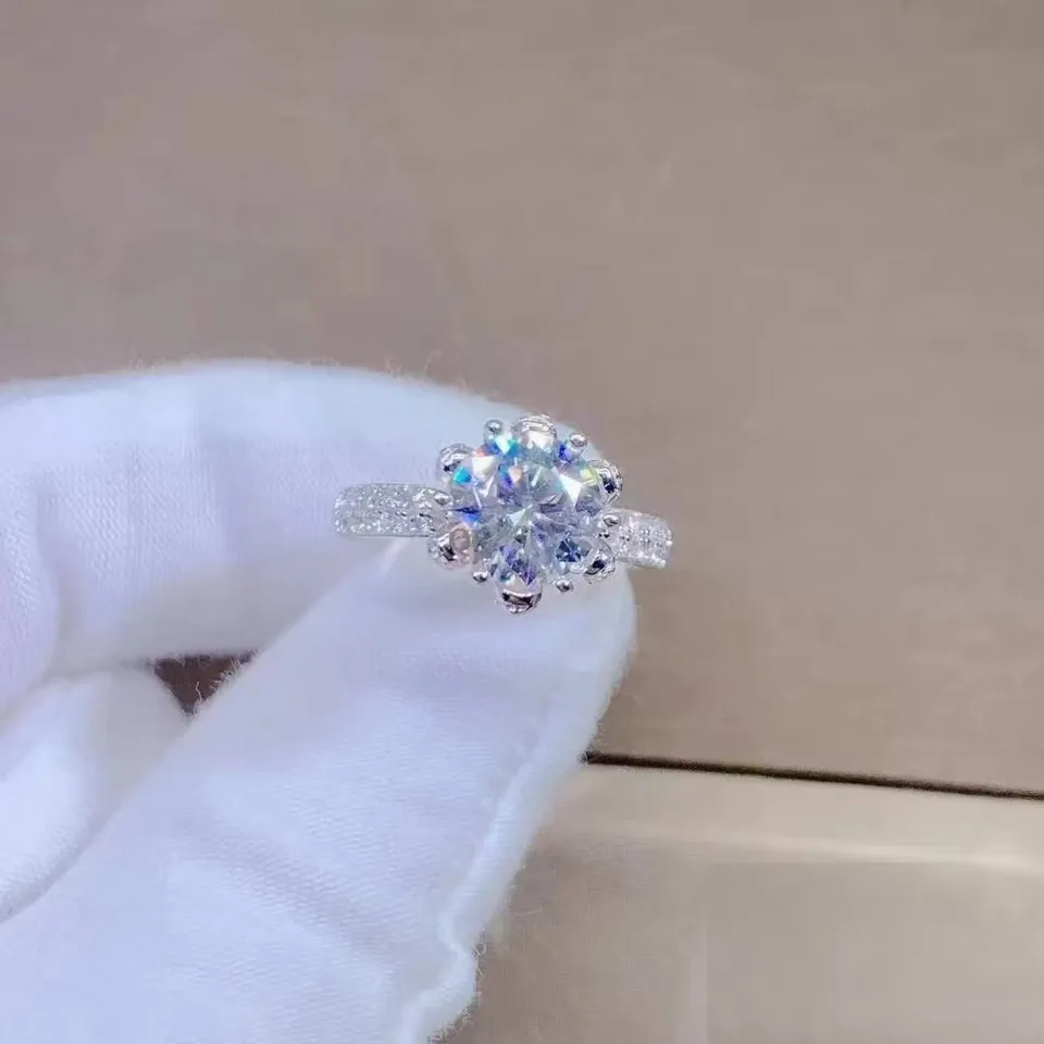 SMILEST - Anillos De Compromiso De Moissanita Para Mujer, 1.5