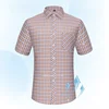 Plus Size 100% Cotton Thin Short Sleeve Shirts for Men Slim Fit Casual Plain Shirt Hawaiian Plaid Shirt Korean Popular Clothes 5