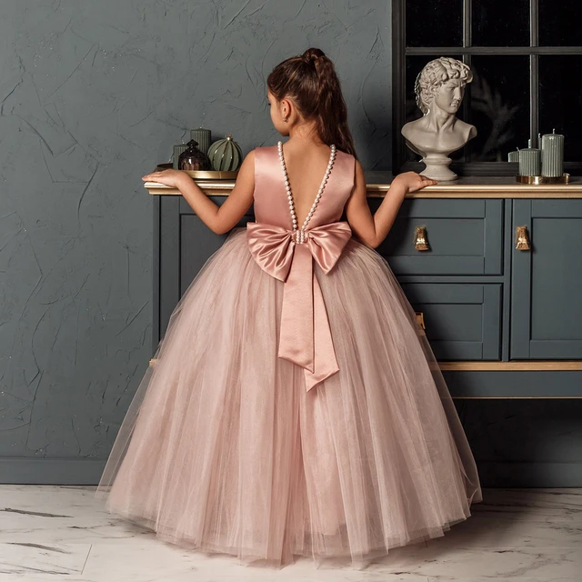 Vestido largo de noche para niña, vestido de encaje para graduación de 5 14 años _ - AliExpress Mobile