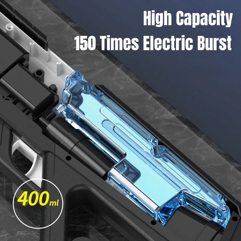 Children Electric Burst Water Gun Summer Outdoor Pool Garden Fight Games Kids High Pressure Automatic Absorb Water Watergun Toys 5