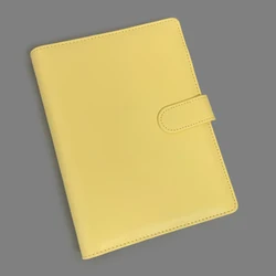 Vibrant A5 PU Leather Photocard Binder - Cute Kpop-Inspired Loose-Leaf Album and Stationery Organizer (Yellow only cover)