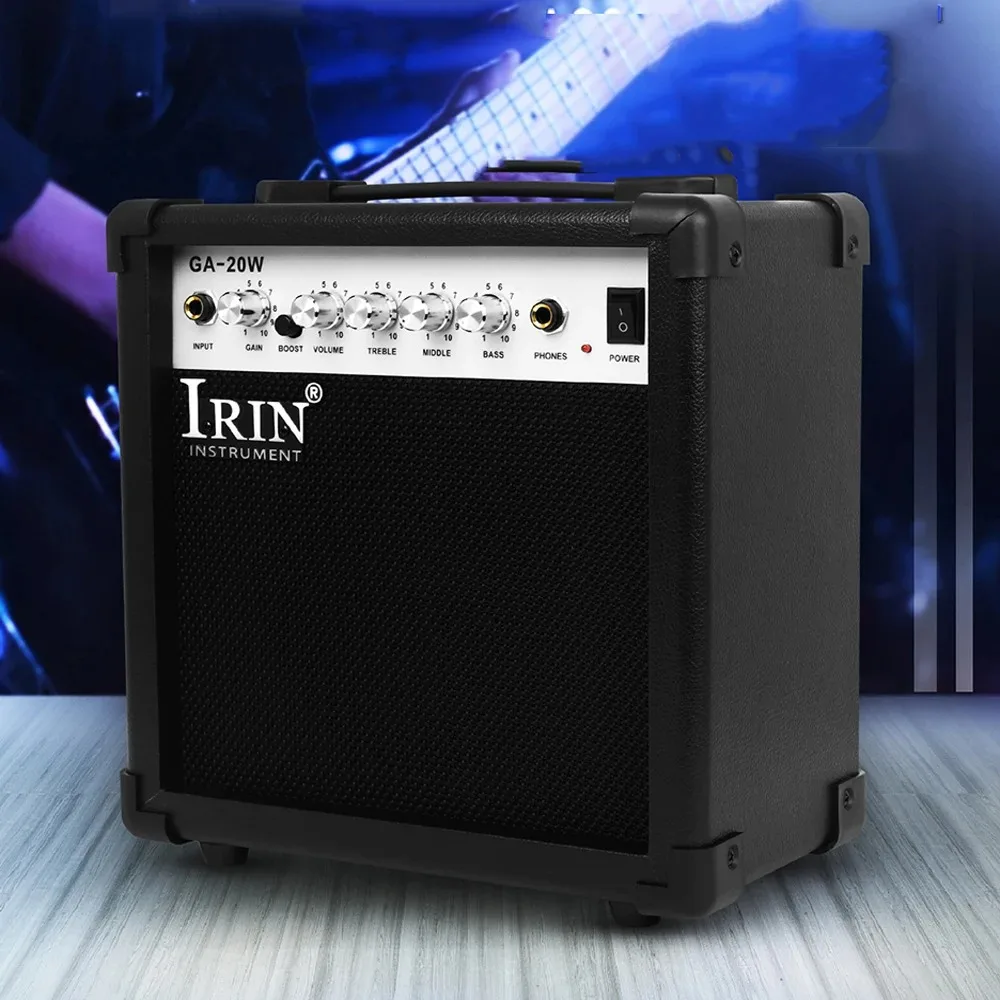 IRIN GA-20W Mini Electric Guita Amplifier 5 Tuning Portable Guitar For Electric Guitar Bass Tri-Band EQ Control Parts guitar amplifier