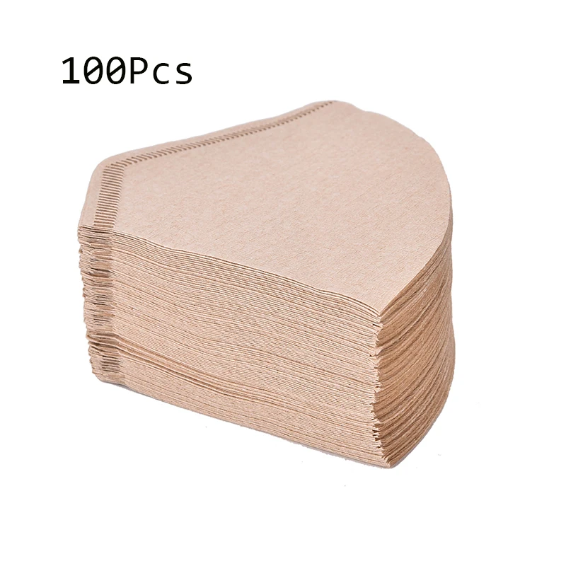 40/100Pcs Wooden Original Hand Drip Paper Coffee Filter Espresso Coffee Filters