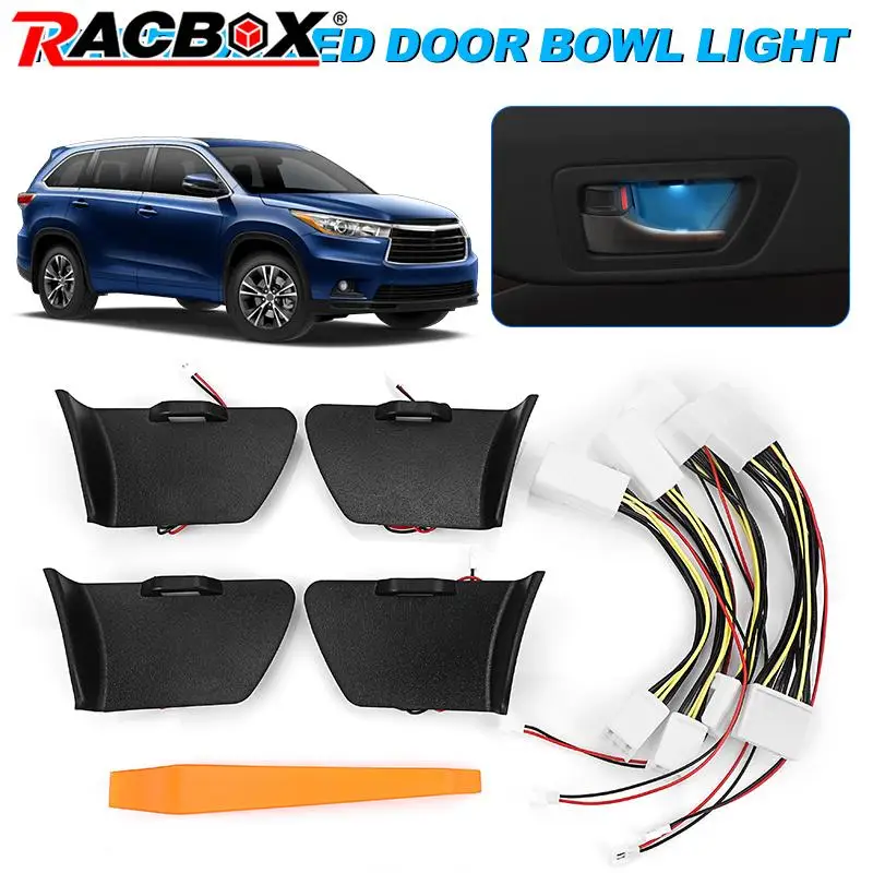 

Interior Door Handle Bowl Lights For Toyota Highlander 2014 2015 2016 2017 2018 2019 Armrest Atmosphere Blue Light Accessories