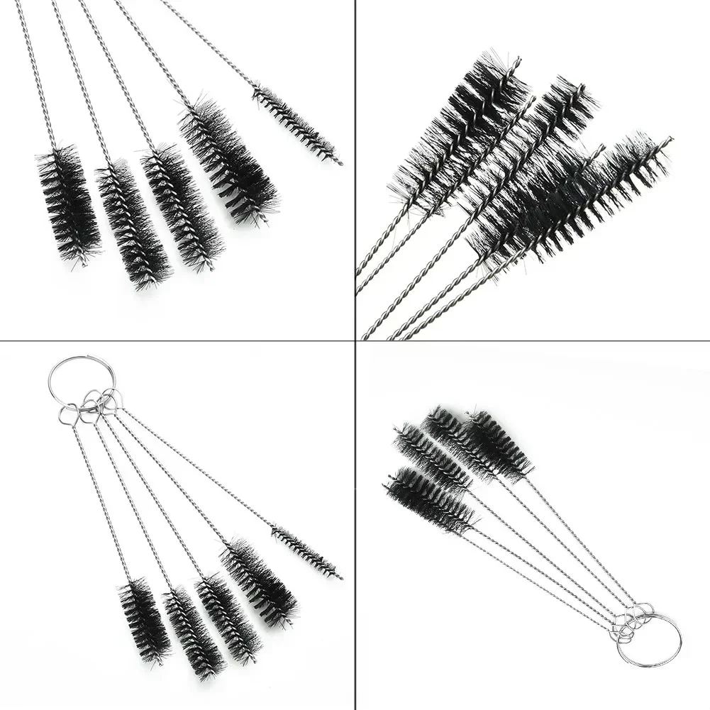 Round Pipe Steel Wire Brushes Cleaning Wire Brush for Pipe Glass Cleaning Tube Cylinder Bores 5pcs