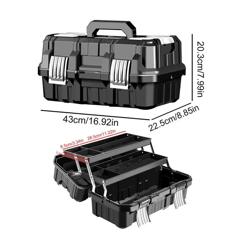 Hardware Tool Box Multifuntional Plastic Storage Tool Box Thick Electrician Repair Hardware Tool Organizer Suitcase for Home Use 6