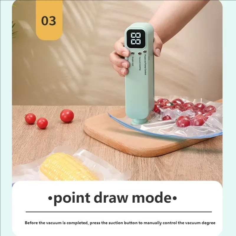 HOMEFISH Mini Wireless Rechargeable Vacuum Sealing Machine Household Food Bag Plastic Sealing Kitchen Packaging Device 2