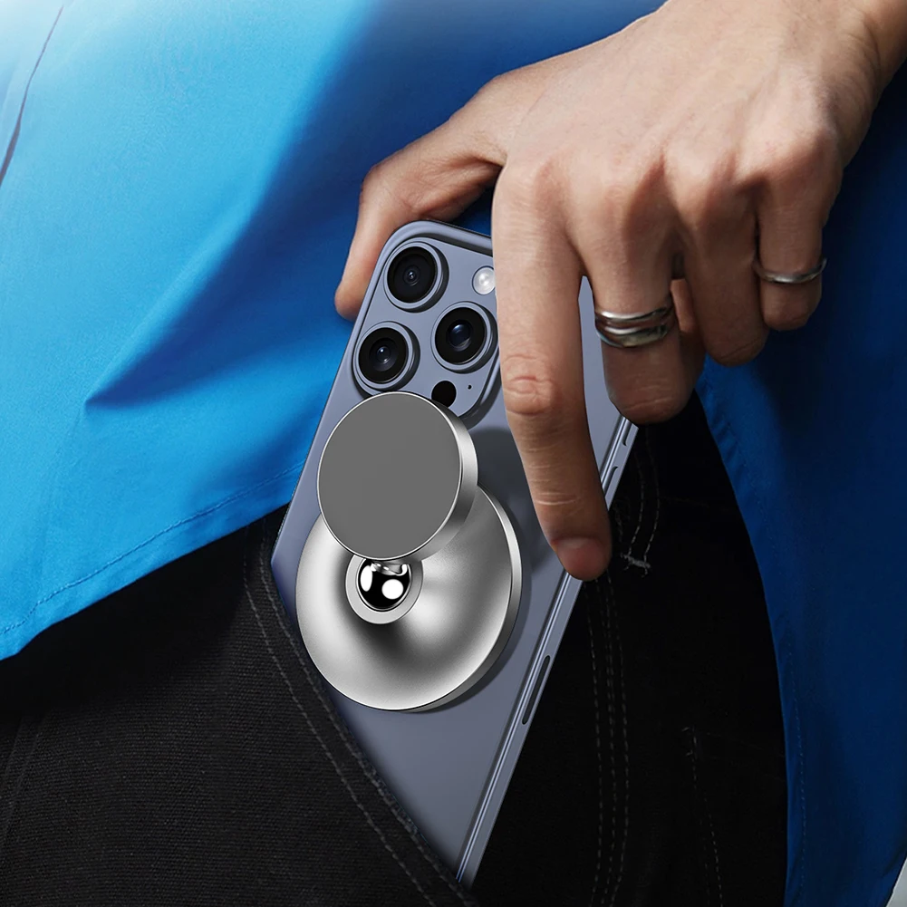 Magnetic Phone Holder with Alloy Base & Strong Magnet