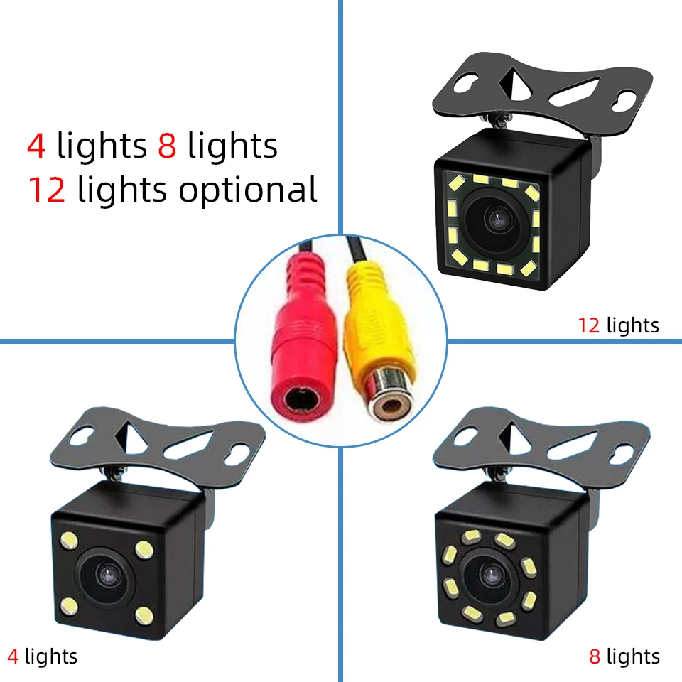 HD 차량 후방 카메라 후방 영상 차량 카메라 후진 카메라 4/8/12 LED 야간 투시 주차 카메라