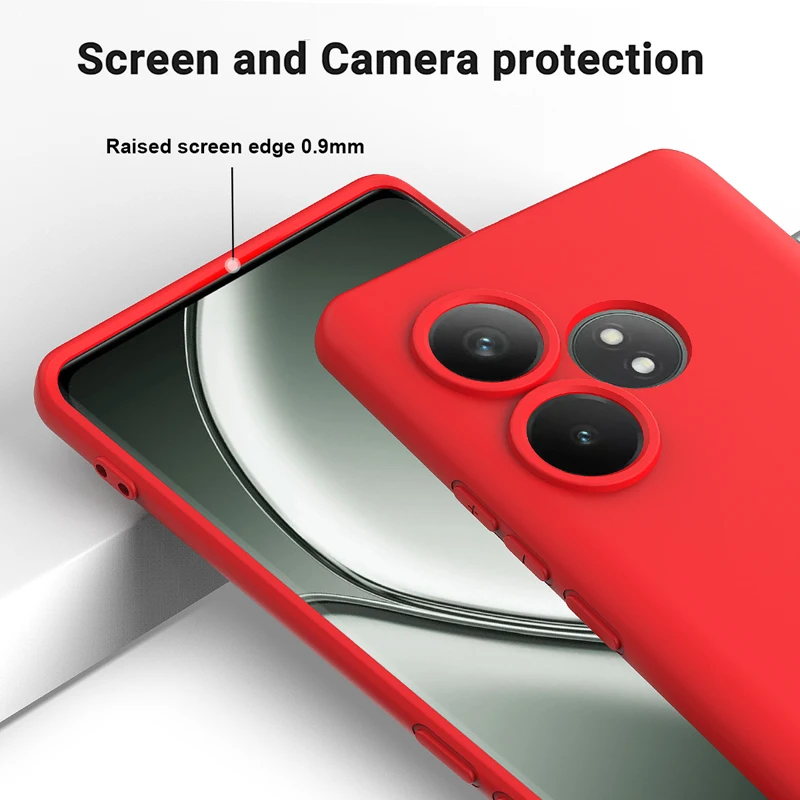 Premium Soft Liquid Silicone Case with Strap and Flocked Interior